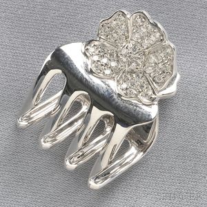 18kt White Gold and Diamond Hair Clip