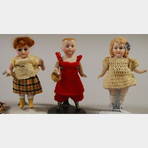 Three All-Bisque Dolls