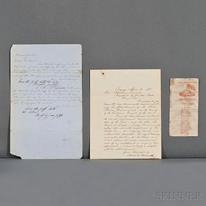 Lincoln, Abraham (1809-1865) Unsigned Legal Brief and Other Ephemera.