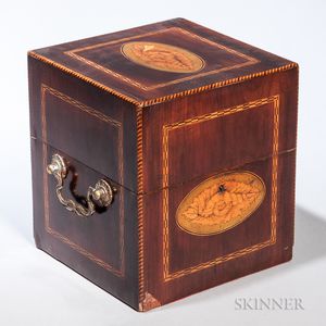 Mahogany Veneer and Shell Inlaid Box