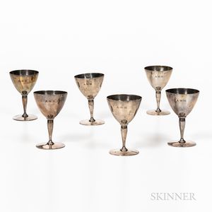 Six Tiffany & Co. Sterling Silver Goblets