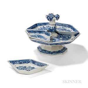 Blue Transfer Standard Willow Pattern Pickle Stand