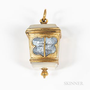 Gilt-metal and Mother-of-pearl Lantern-shaped Pomander