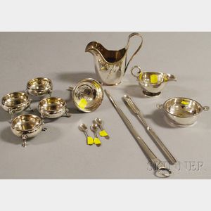 Group of Georgian Mostly Sterling Silver Tableware