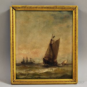William Wilson Cowell (American, b. 1856) Sailing Ships in Open Seas