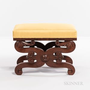 Classical Carved Mahogany Footstool
