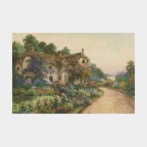 Joseph Halford Ross (British, b. 1866) The Cottage Garden in Bloom