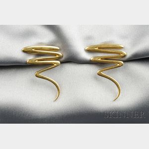 18kt Gold "Scribble" Earclips, Paloma Picasso, Tiffany & Co.