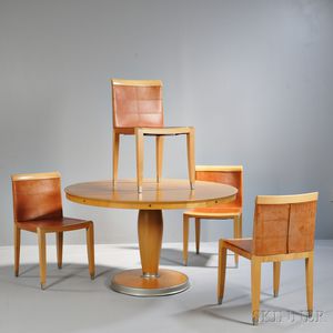 Ching Wing Lo for Giorgetti Dining Table and Four Aro Chairs