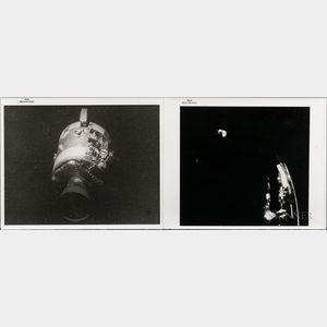 Apollo 13, Views of the Severely Damaged Service Module and of the Lunar Module, April 17, 1970, Three Photographs.
