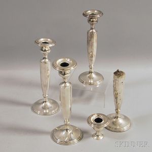Set of Four Barbour Weighted Sterling Silver Candlesticks