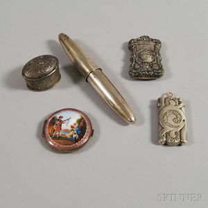 Five Small Mostly Silver Personal Items