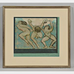 Perrine, Van Dearing (1869-1955) Studies of Isadora Duncan Dancing and One Framed Pastel, Inscribed.