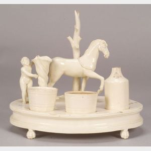 Creamware Figural Desk Stand