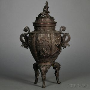 Bronze Tripod Urn