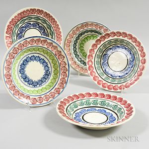 Five Scottish Stamp-decorated Soup Bowls