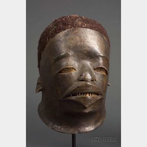 African Carved Wood Helmet Mask