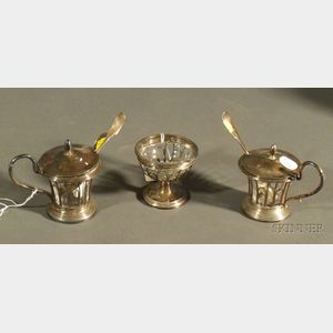 Three Piece French .950 Silver Condiment Set