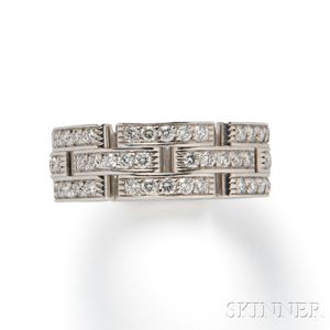 18kt White Gold and Diamond "Panthere" Band, Cartier