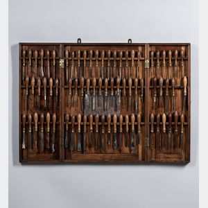Ornamental Turning Tool Cupboard with Seventy-four Tools