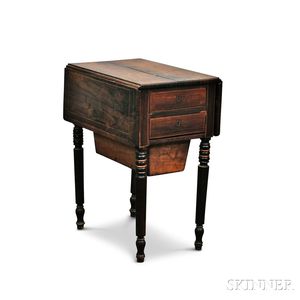 Rosewood and String-inlaid Sewing Stand