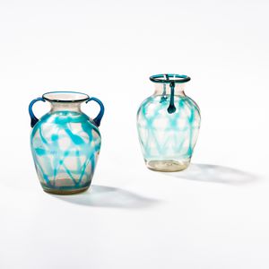 Two Fratelli Toso-style Murano Glass Vases