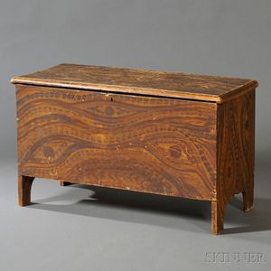 Federal Grain-painted Six-board Pine Blanket Chest