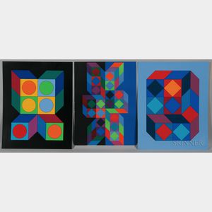 Victor Vasarely (Hungarian/French, 1908-1997) Two Screenprints: VY-29-F