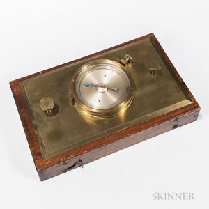Cased Lacquered Brass Chart Compass