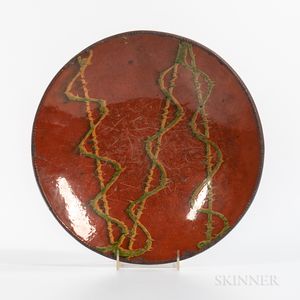 Large Slip-decorated Redware Plate