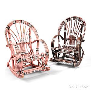 Two Arts and Crafts Child's Willow Chairs