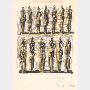 Henry Moore (British, 1898-1986) Thirteen Standing Figures