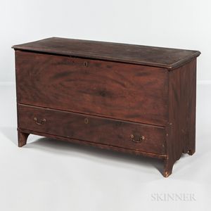 Early Grain-painted Pine Chest over Drawer