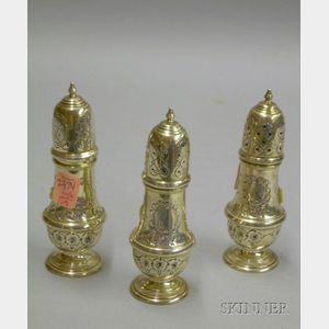 Set of Three Sterling Pepper Casters.
