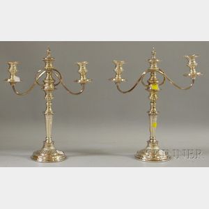 Pair of Silver-plated Candelabra