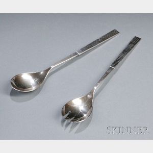 Henry Petzal Silversmith (1906-2002) Fork and Spoon