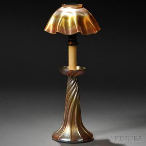 Tiffany Studios Gold Favrile Candle Lamp