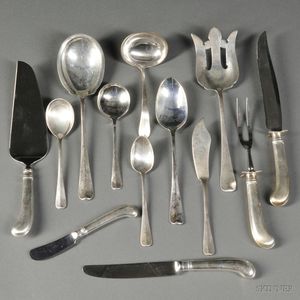 Forty Pieces of Dominick & Haff/Reed & Barton Rattail Antique/Eighteenth Century Pattern Sterling Silver Flatware, late 19th/early 20th