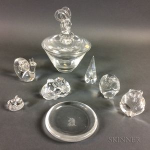 Eight Pieces of Steuben Crystal