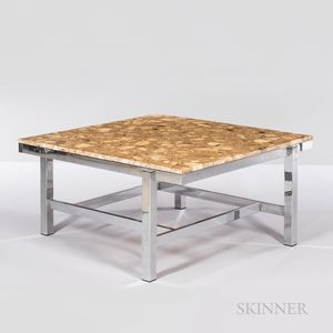 Coffee Table on Chrome Base with Marble Top