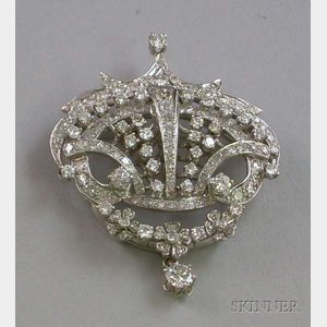 16kt White Gold and Diamond Pendant/Brooch