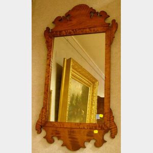 Chippendale-style Tiger Maple Mirror.