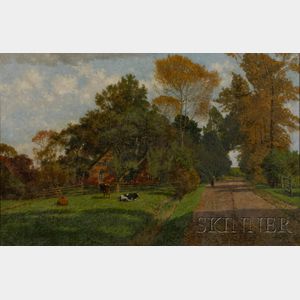 Dietrich Rusch (German, b. 1863) Summer Along the Pasture Lane