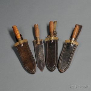 Four Springfield Armory Model 1880 Hunting Knives
