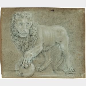 Italian School, 17th Century Two Works: Lions in Profile, One After the Medici Lions