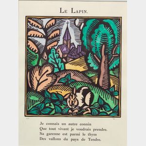 Raoul Dufy (French, 1877-1953) Lot of Two Images from LE BESTIARE OR CORTEGE D'ORPHEE: La Lapin