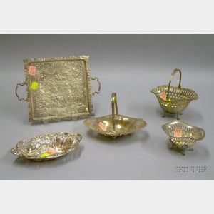 Five Sterling Silver Table Items