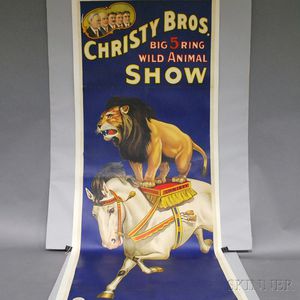 Christy Bros. Big 5 Ring Wild Animal Show Poster