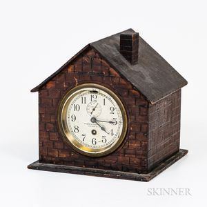 House-shaped Tramp Art Clock Case