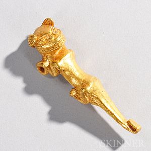 Pre-Columbian Gold Jaguar Pendant